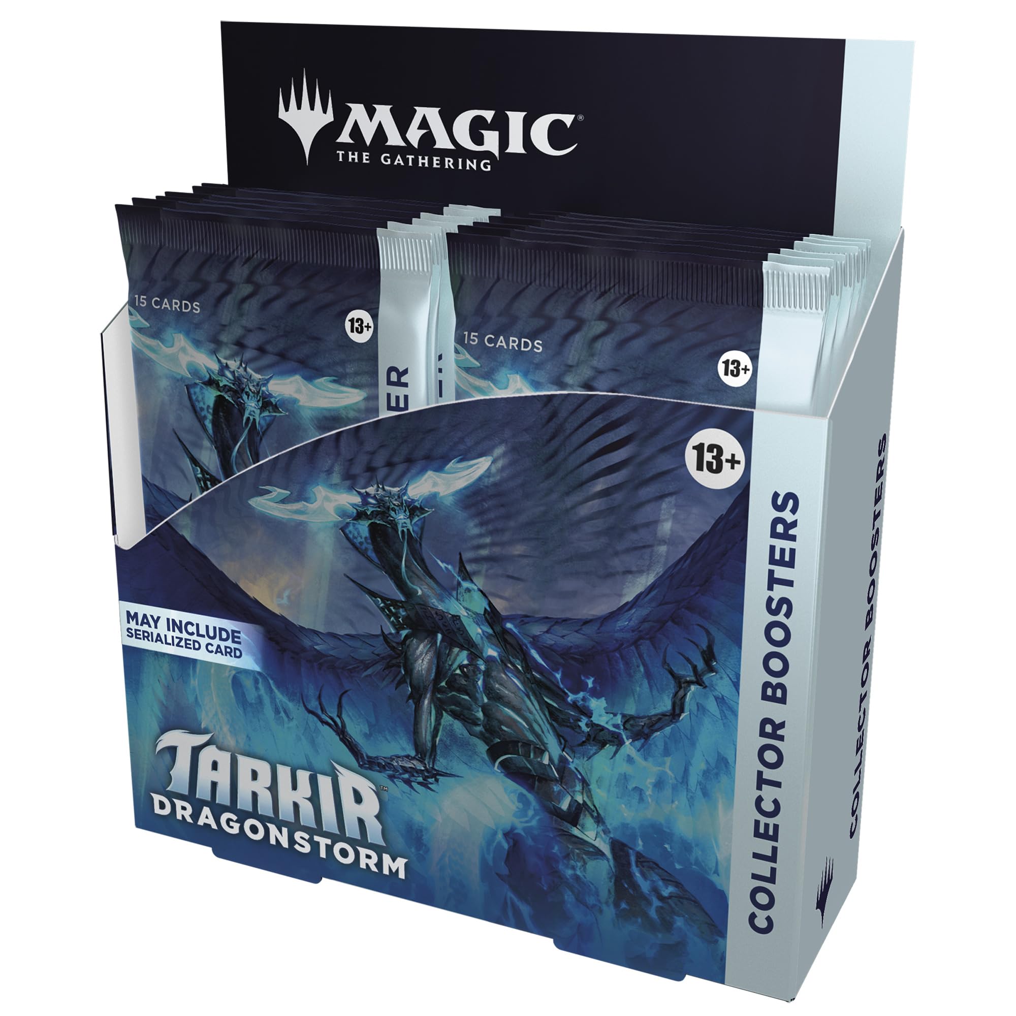 Magic Tarkir Dragonstorm Collector Booster Box front view, ideal for display
