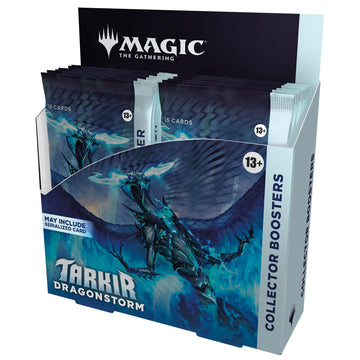 Magic Tarkir Dragonstorm Collector Booster Box front view, ideal for display