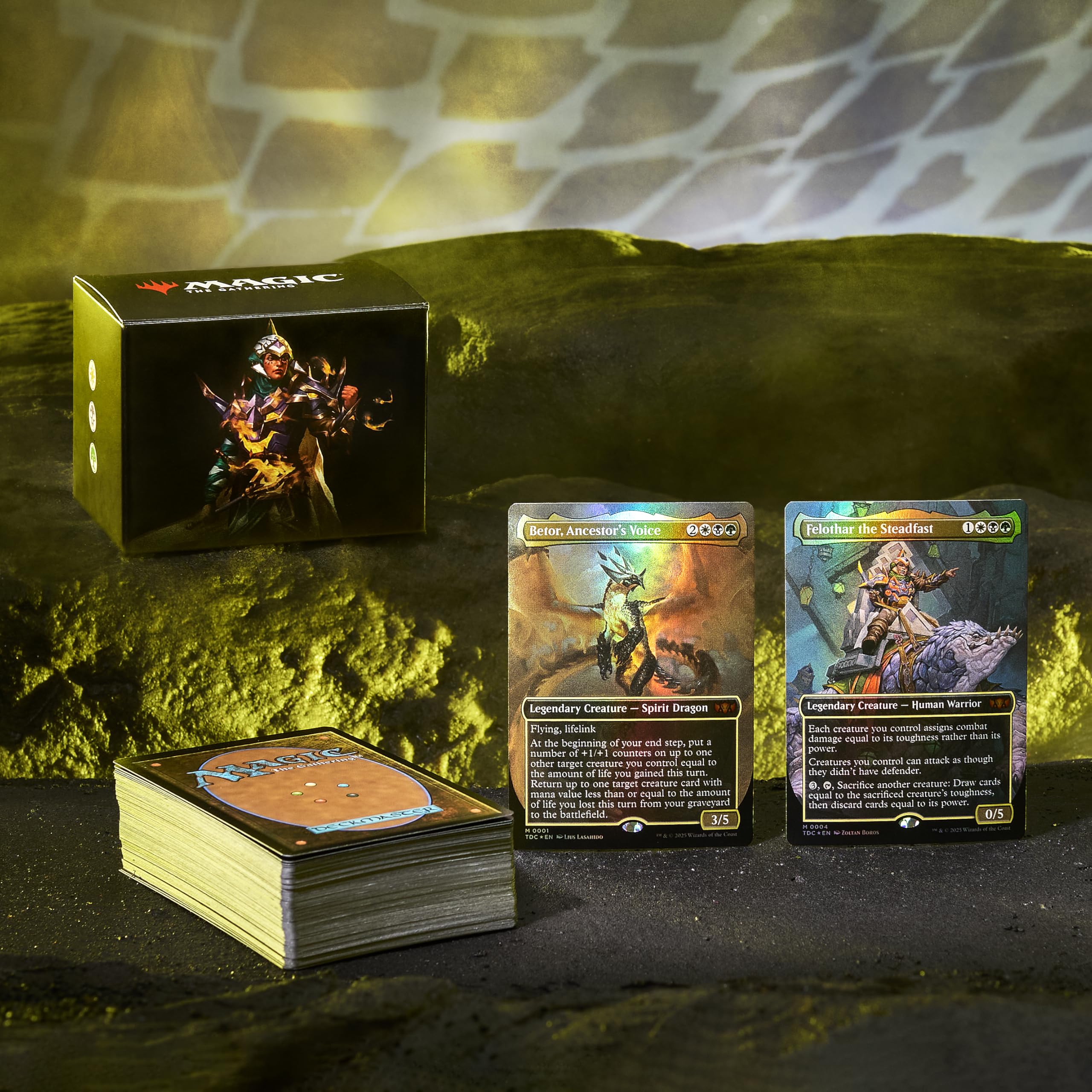 Magic: The Gathering Felothar borderless commander pictured with Abzan kin-tree vibe