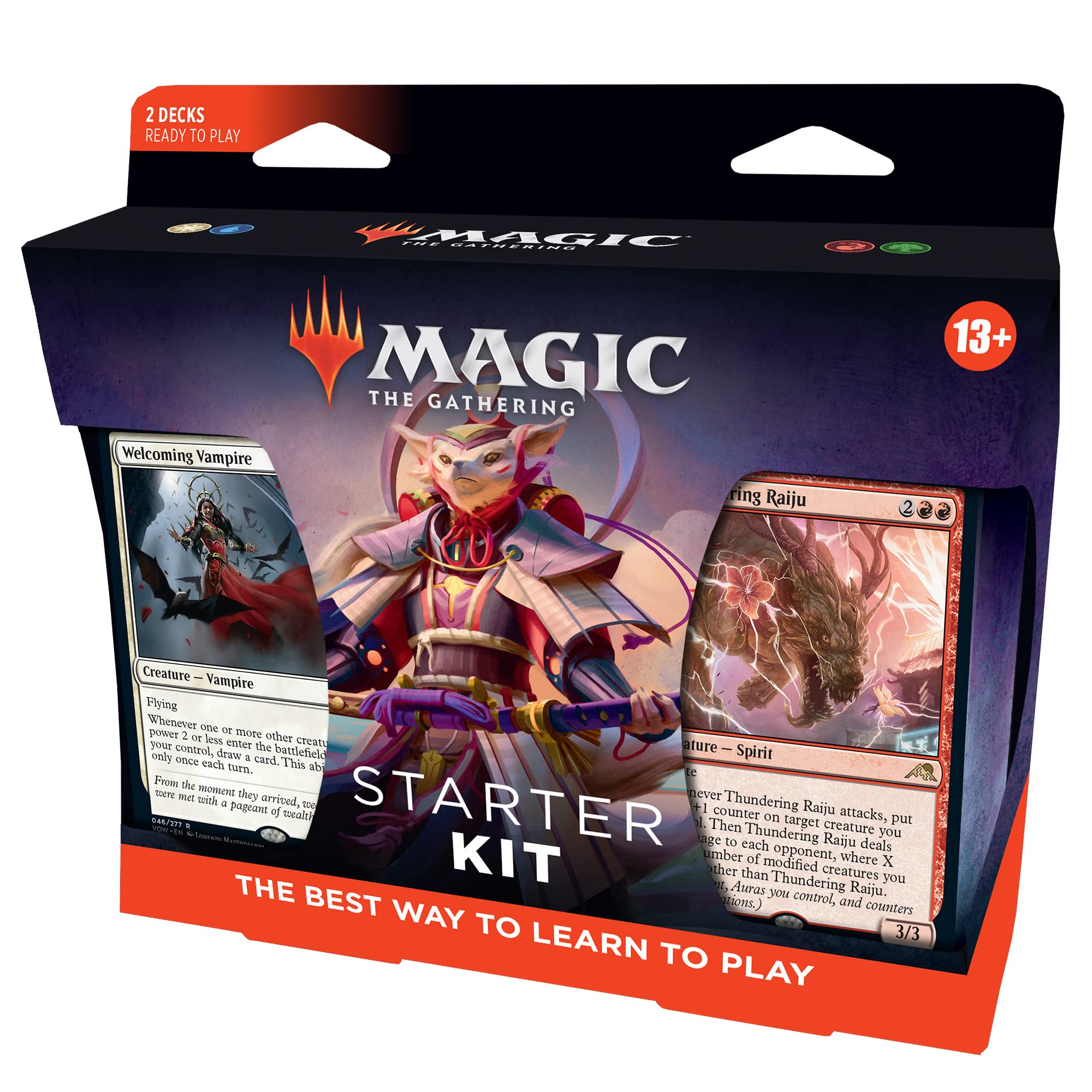 Magic: The Gathering 2022 Starter Kit showing two decks and lands ready for play