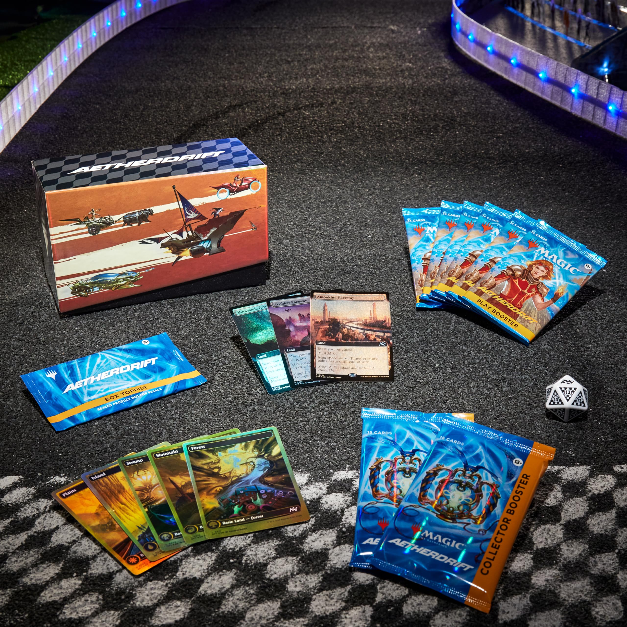 Magic: The Gathering Aetherdrift Play Boosters spread for quick drafts and decks