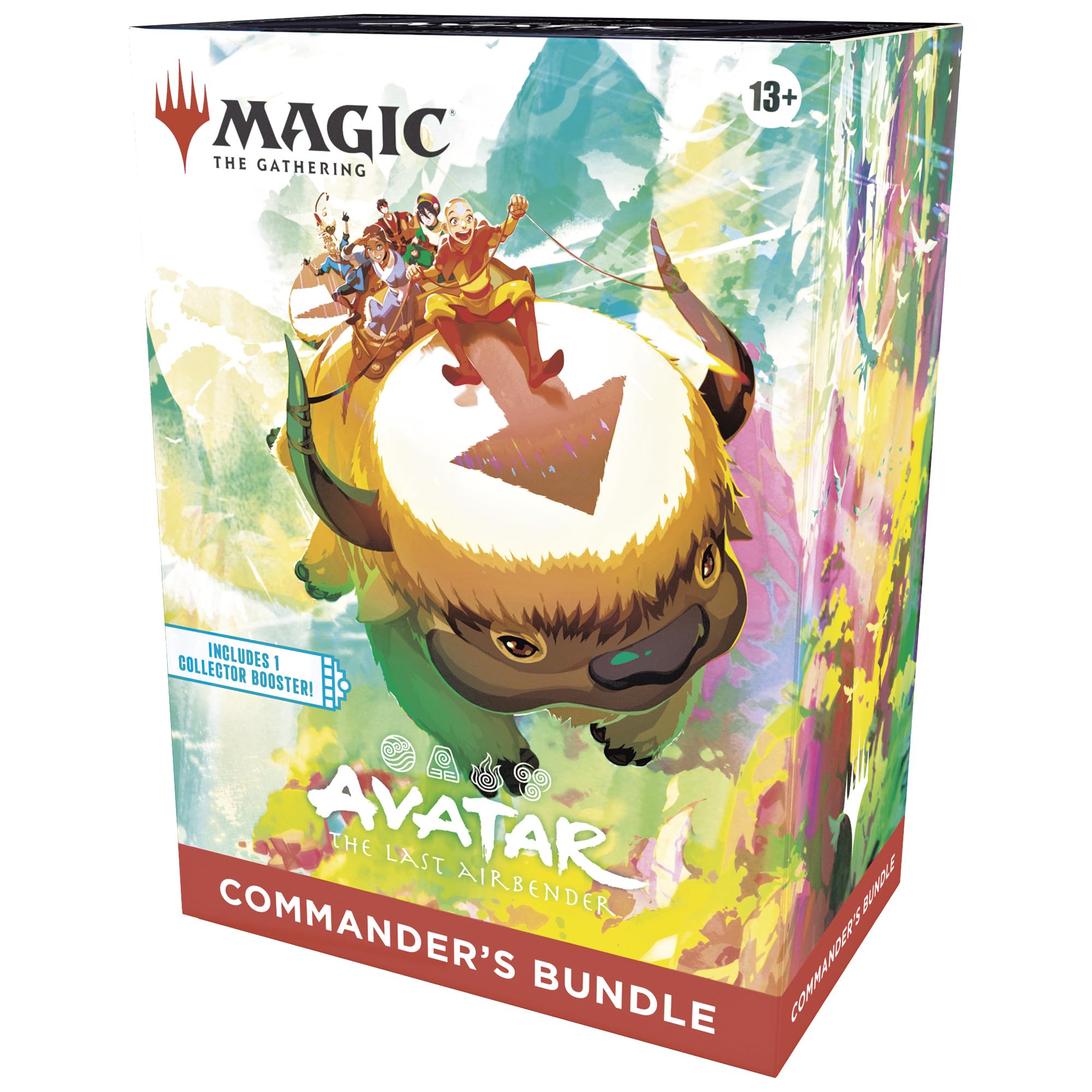 Magic: The Gathering Avatar bundle cover showcasing collector boosters and lands for deck building