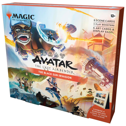 Magic: The Gathering Avatar Scene Box 1 showing Black Sun Invasion borderless scenes for display.