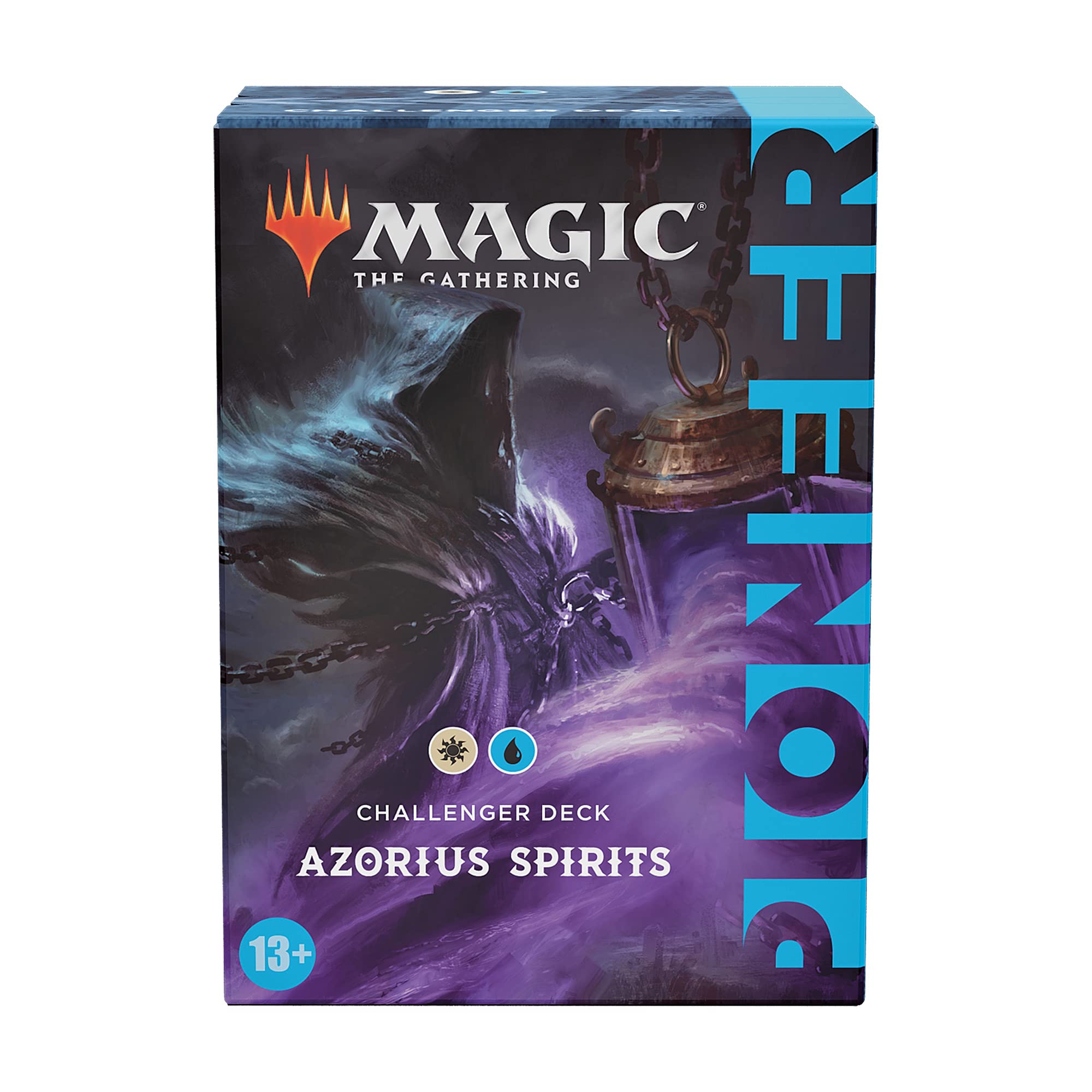 Magic: The Gathering Azorius Spirits deck-box shows organized storage for 75 sleeved cards.
