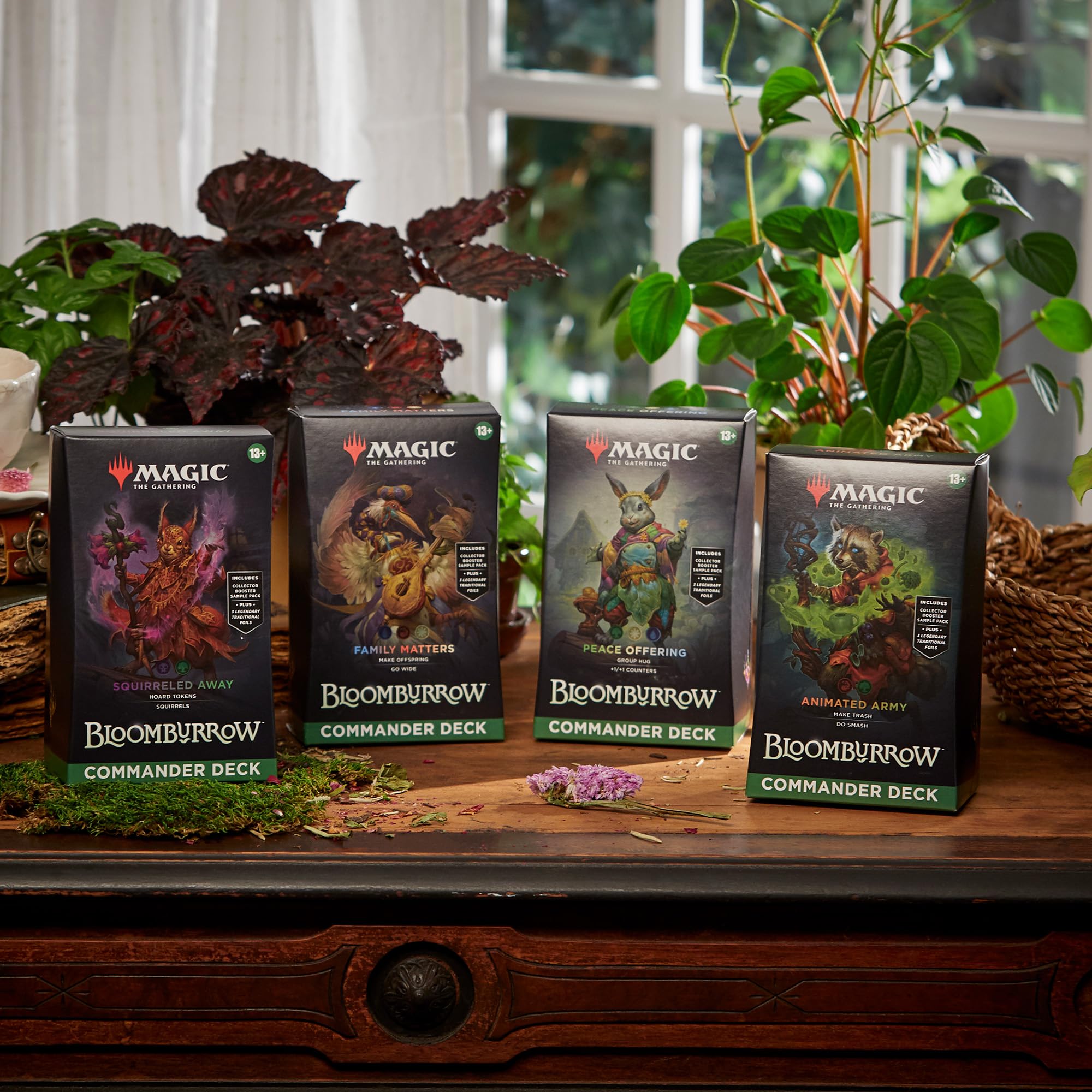 Magic The Gathering Bloomburrow Family Matters deck art highlights wide board presence