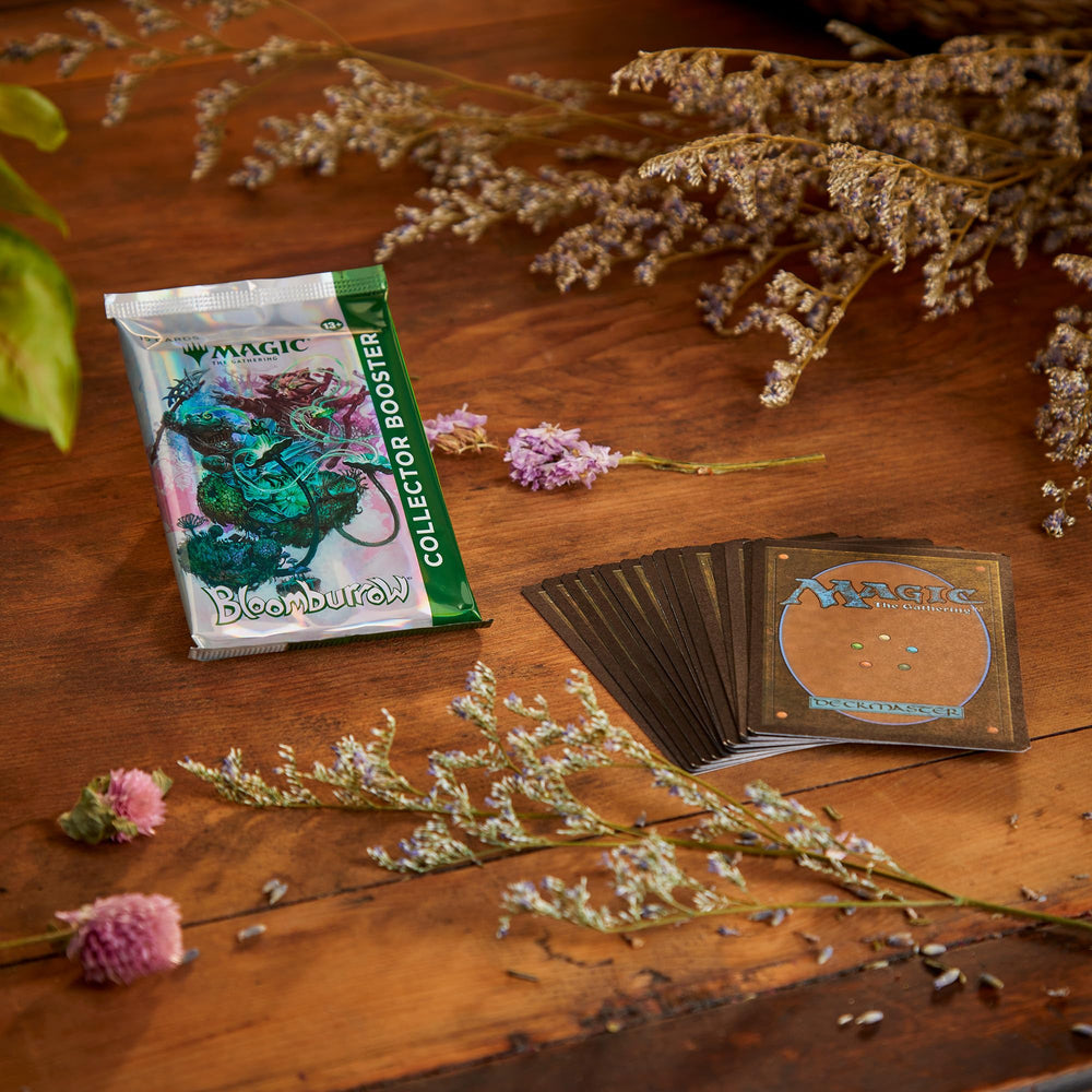 Magic: The Gathering Bloomburrow foil and borderless cards highlight premium artwork for display.