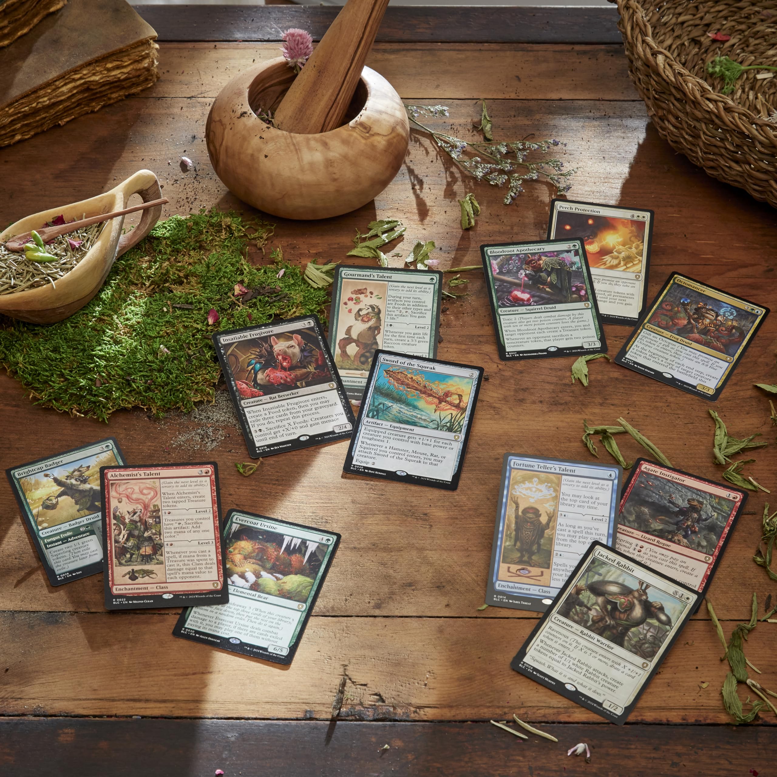 Magic The Gathering Bloomburrow Life Wheel and deck box setup for organized play