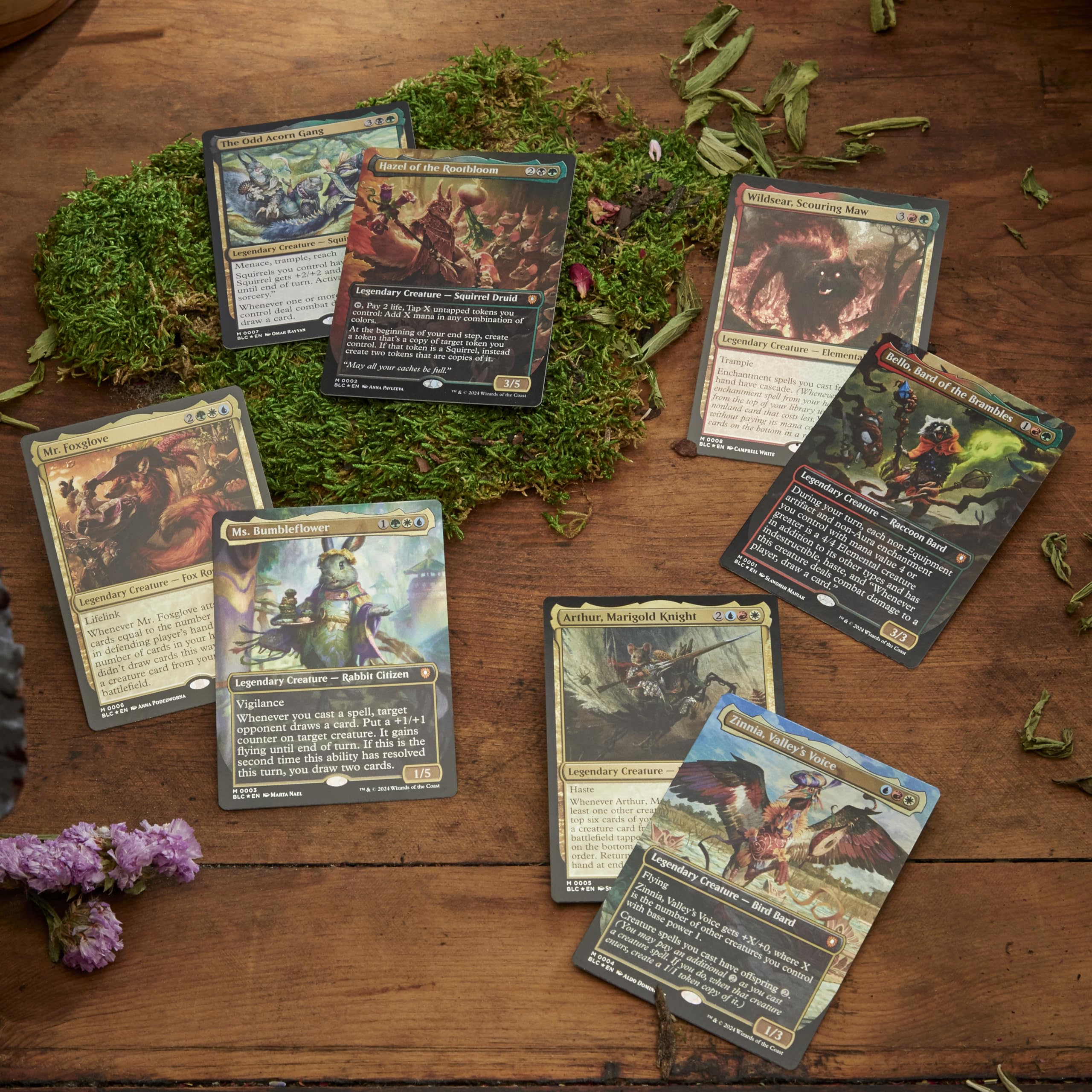 Magic The Gathering Bloomburrow Squirreled Away deck art features token hoarding