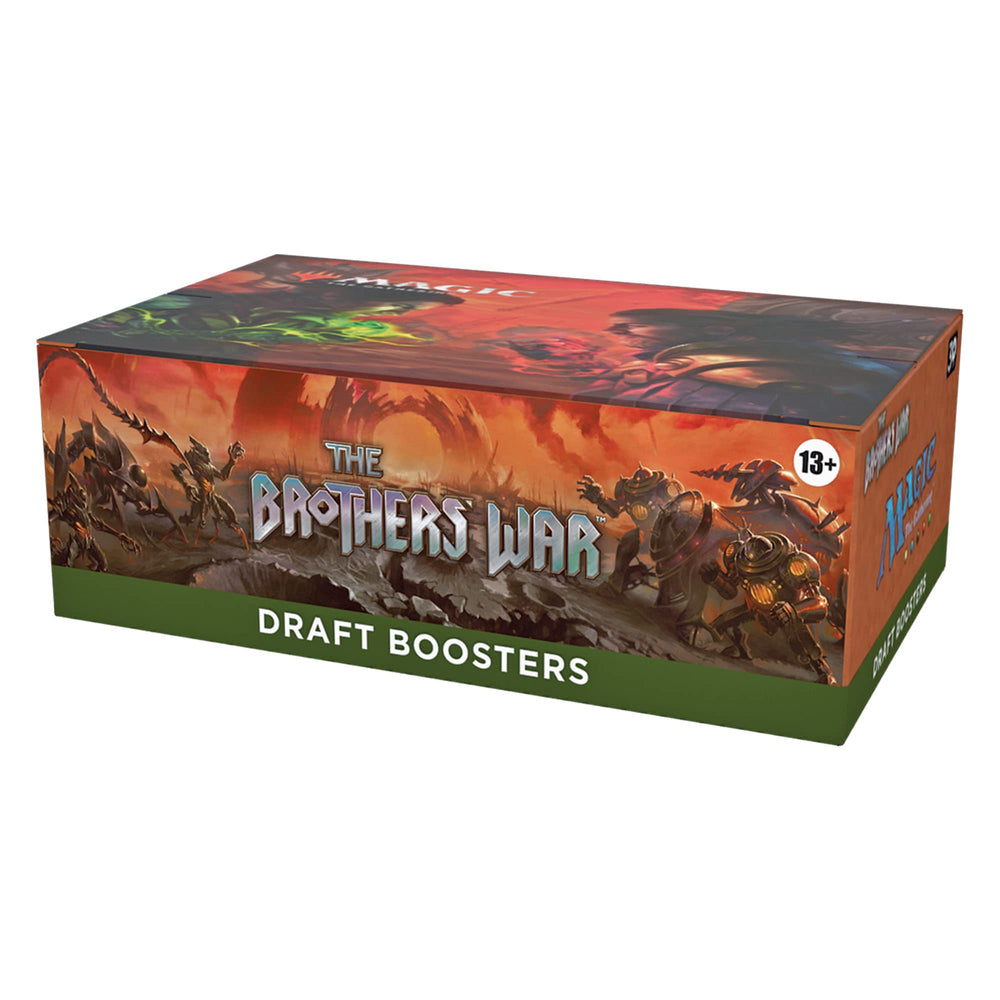 Magic: The Gathering Brothers' War boosters spread ideal for planning drafts with friends.