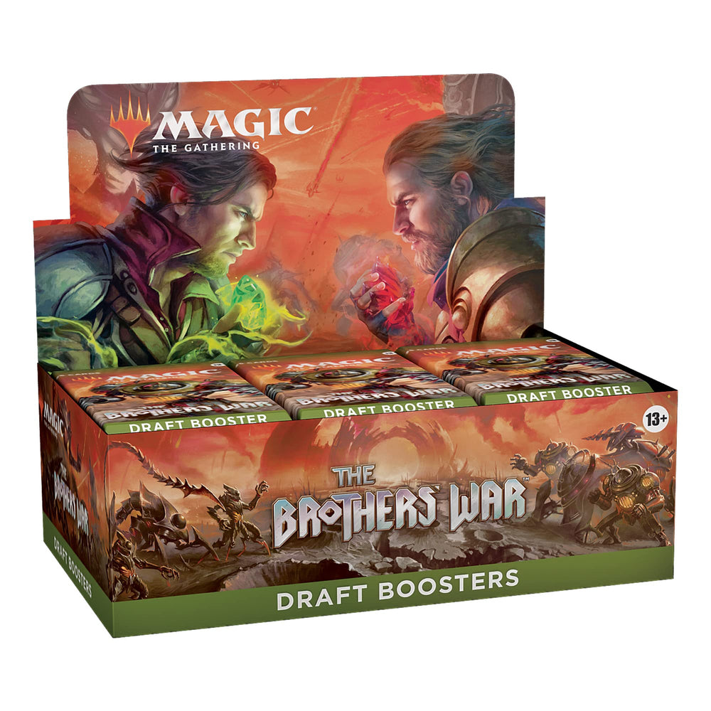 Magic: The Gathering Brothers' War full-art land showcases vivid fields during play.