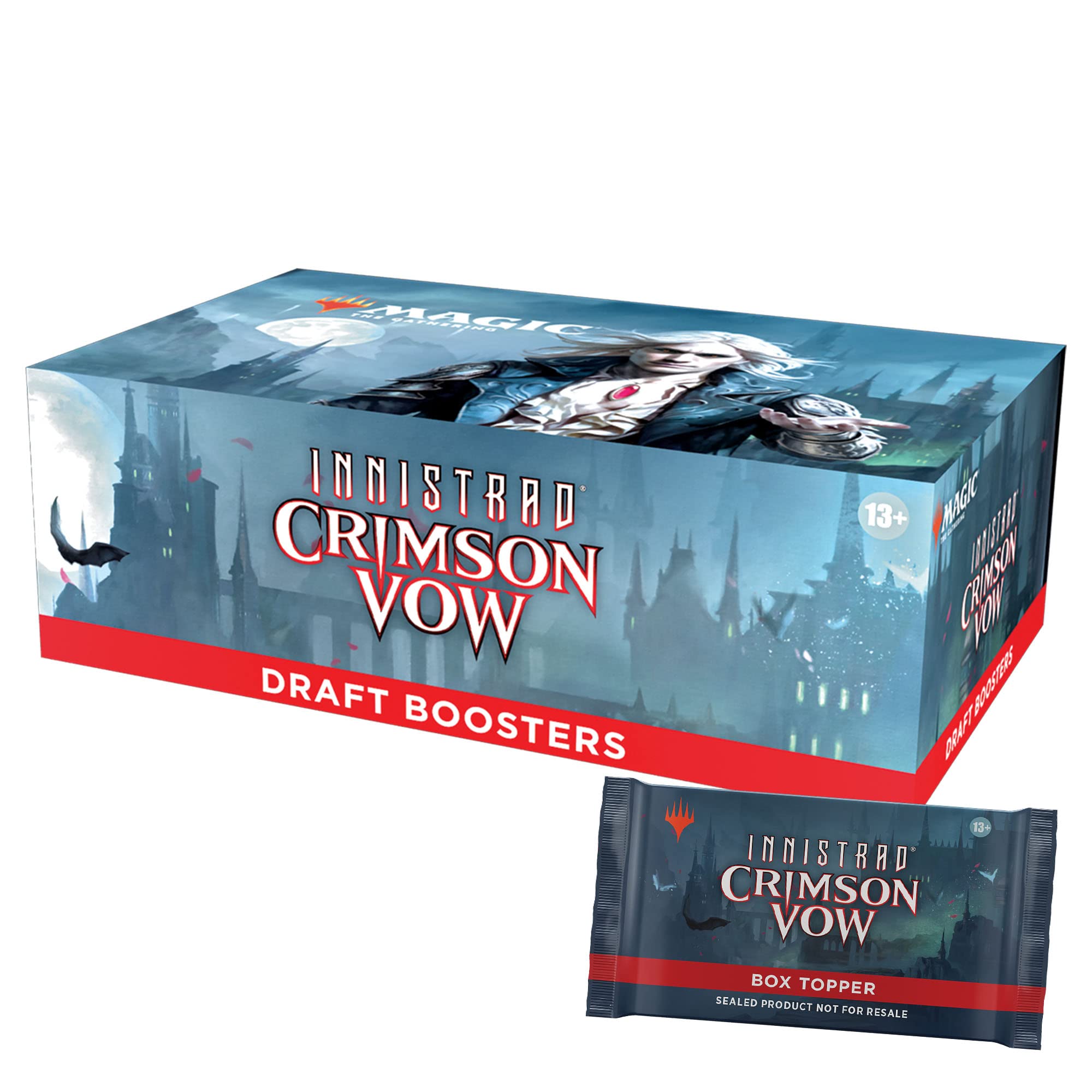 Magic: The Gathering Crimson Vow Dracula box topper adds collectible drama.
