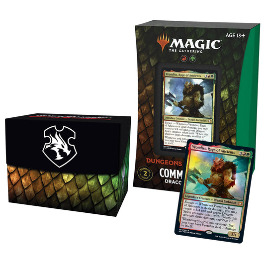 Magic: The Gathering Draconic Rage deck front view, ready-to-play AFR commander setup.