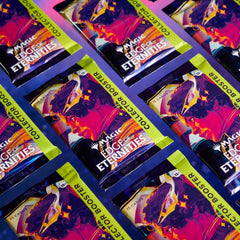 Magic: The Gathering Edge of Eternities Galaxy Foil close-up highlights shimmering cards.