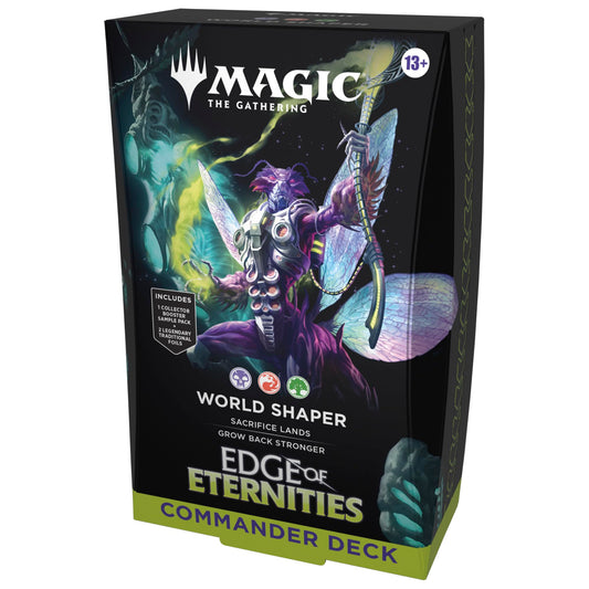 Magic: The Gathering World Shaper deck cover enhances dramatic multiplayer play.