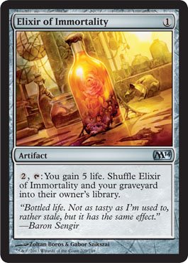 Magic: The Gathering Elixir of Immortality card front, a collectible MTG piece for collection and gameplay.