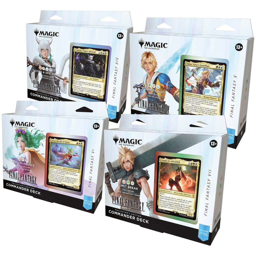 Magic: The Gathering Final Fantasy Collector Edition deck bundle featuring surge foil cards for epic multiplayer battles