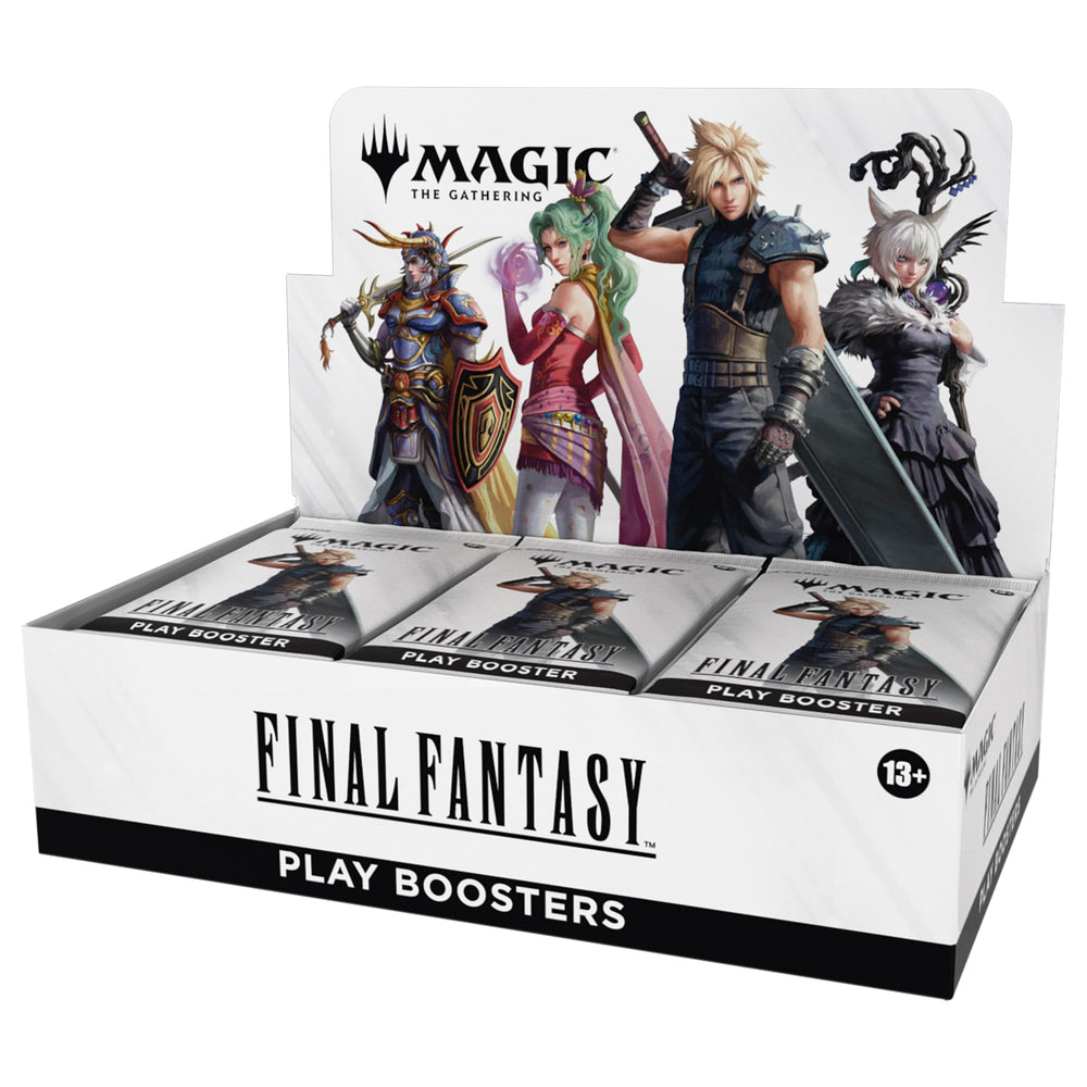 Magic: The Gathering Final Fantasy Play Booster Box cover—iconic art for collectors and players