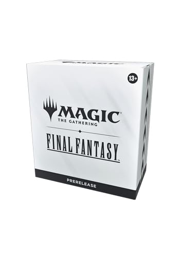 Magic: The Gathering Final Fantasy prerelease kit with six boosters and dice for game-night excitement.