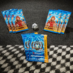 Magic: The Gathering Full-Art Basic Lands cycle with special foil finish on display