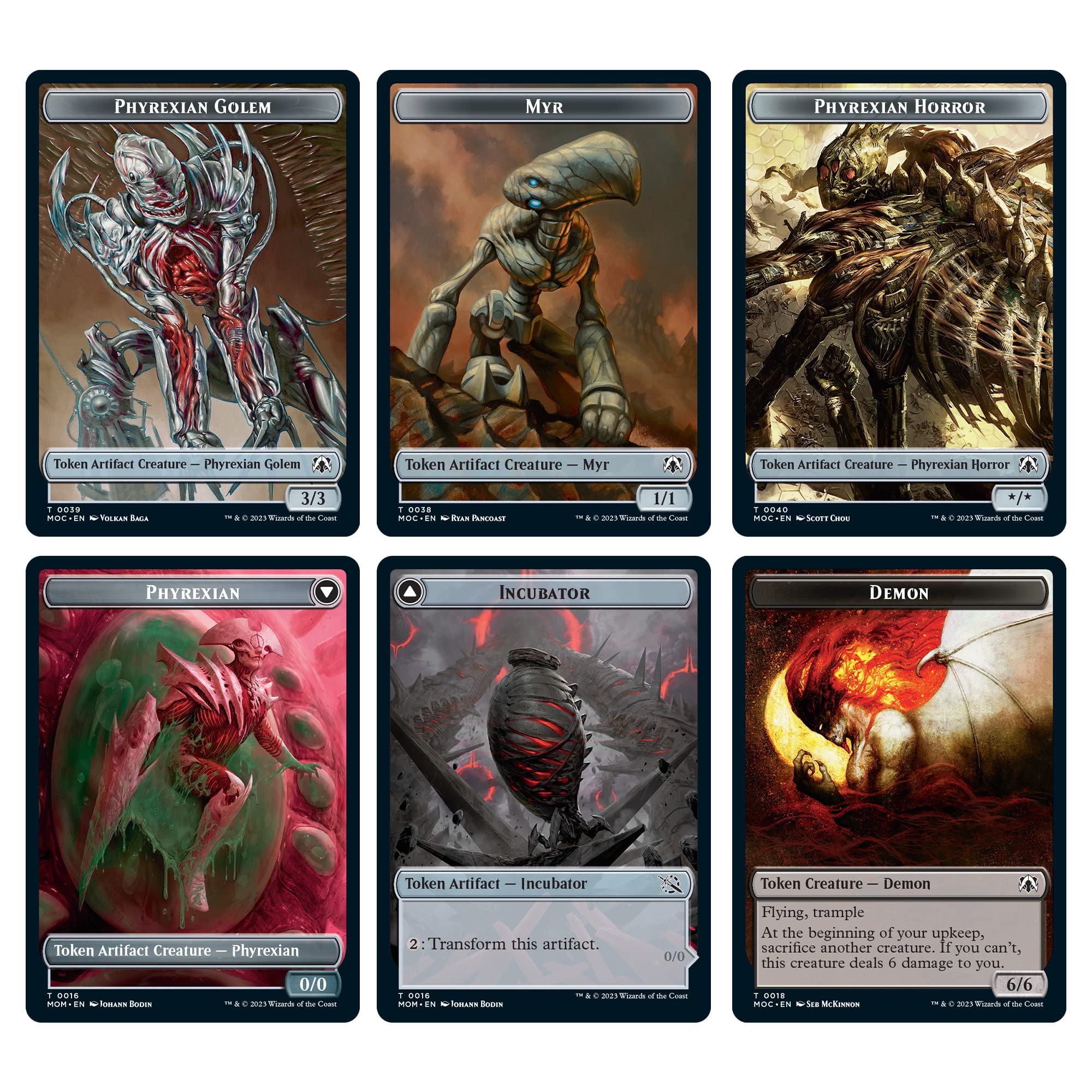 Magic: The Gathering Growing Threat double-sided tokens ready for combat effects
