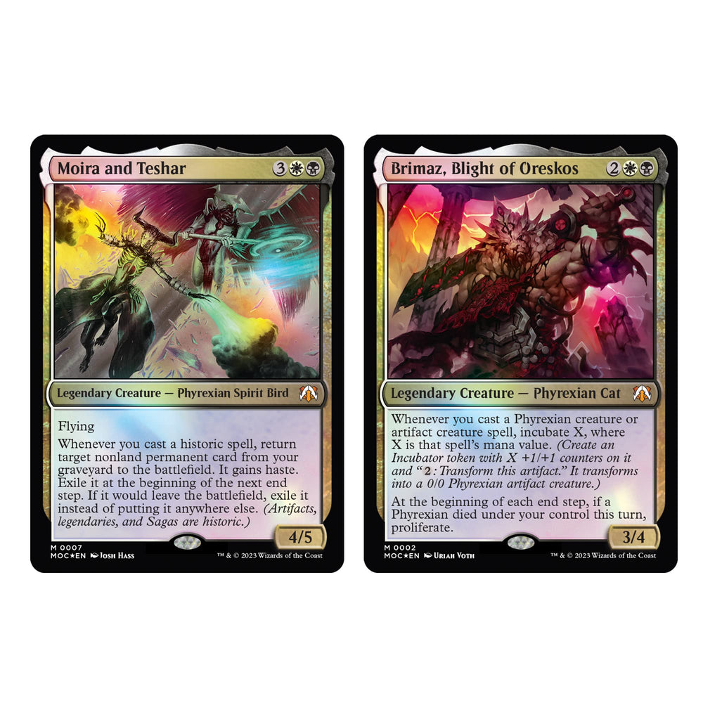 Magic: The Gathering Growing Threat foil-etched display commander on showpiece display