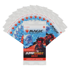 Magic: The Gathering Jumpstart 2022 booster with 20 cards and lands ready to play