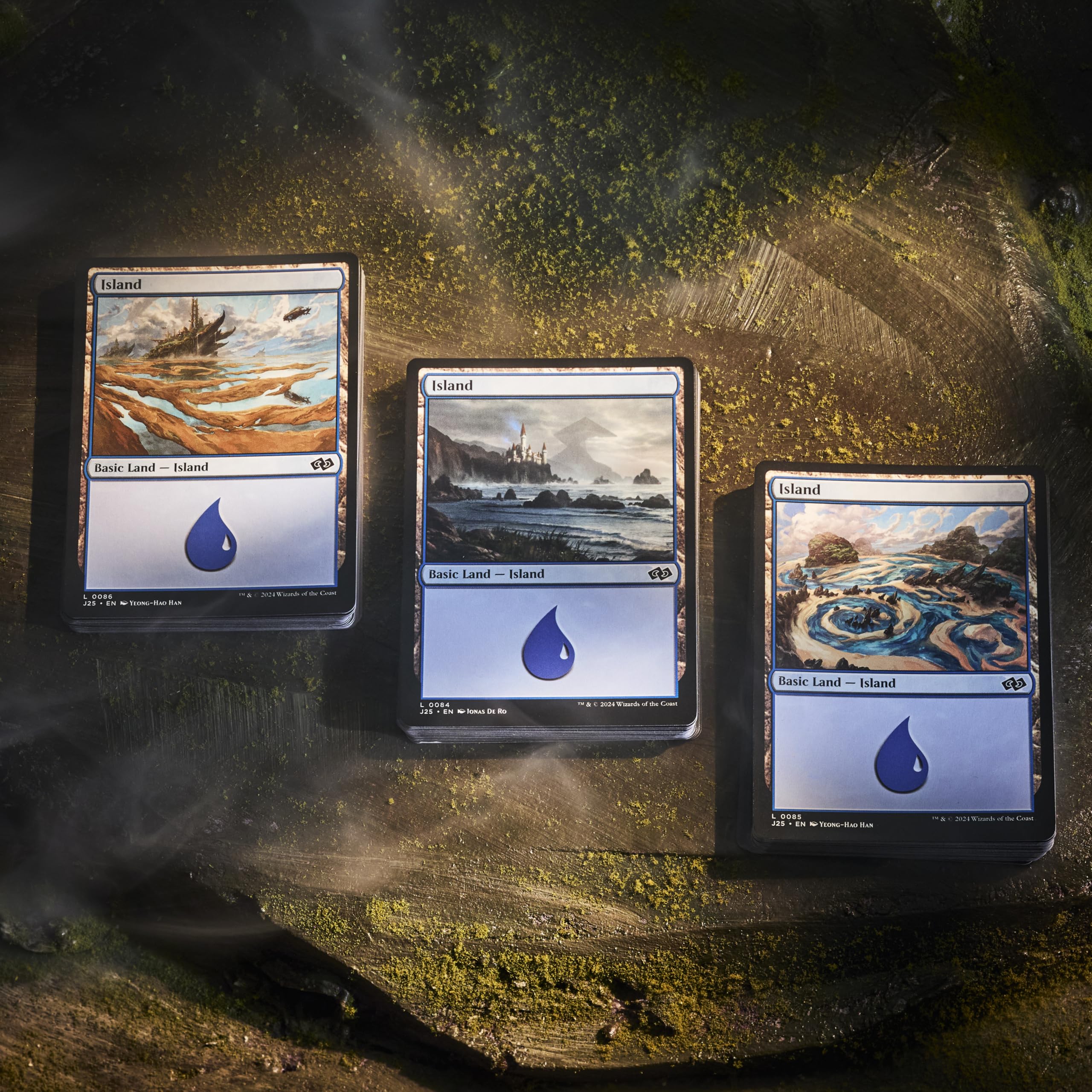 Magic: The Gathering Forests lands with green mana for ramp and big creatures.