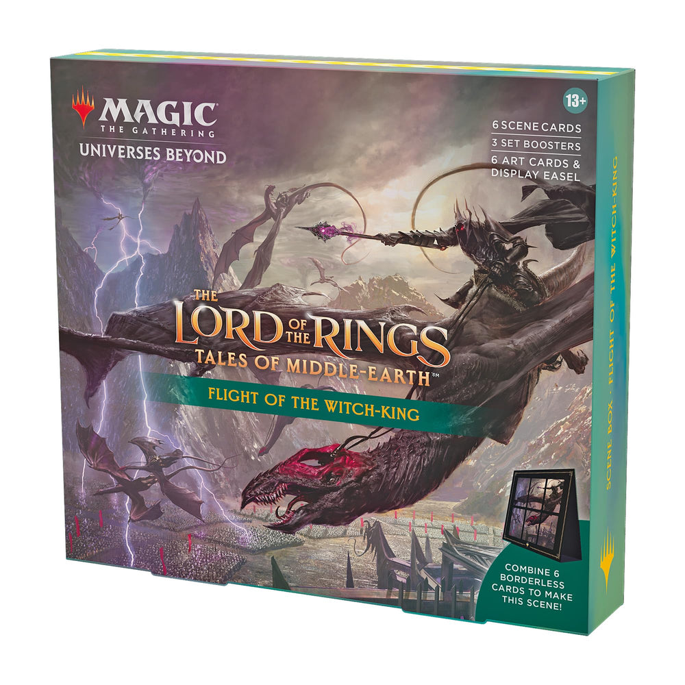 Magic the Gathering LOTR Flight Witch-king scene box showcases dramatic art for collection