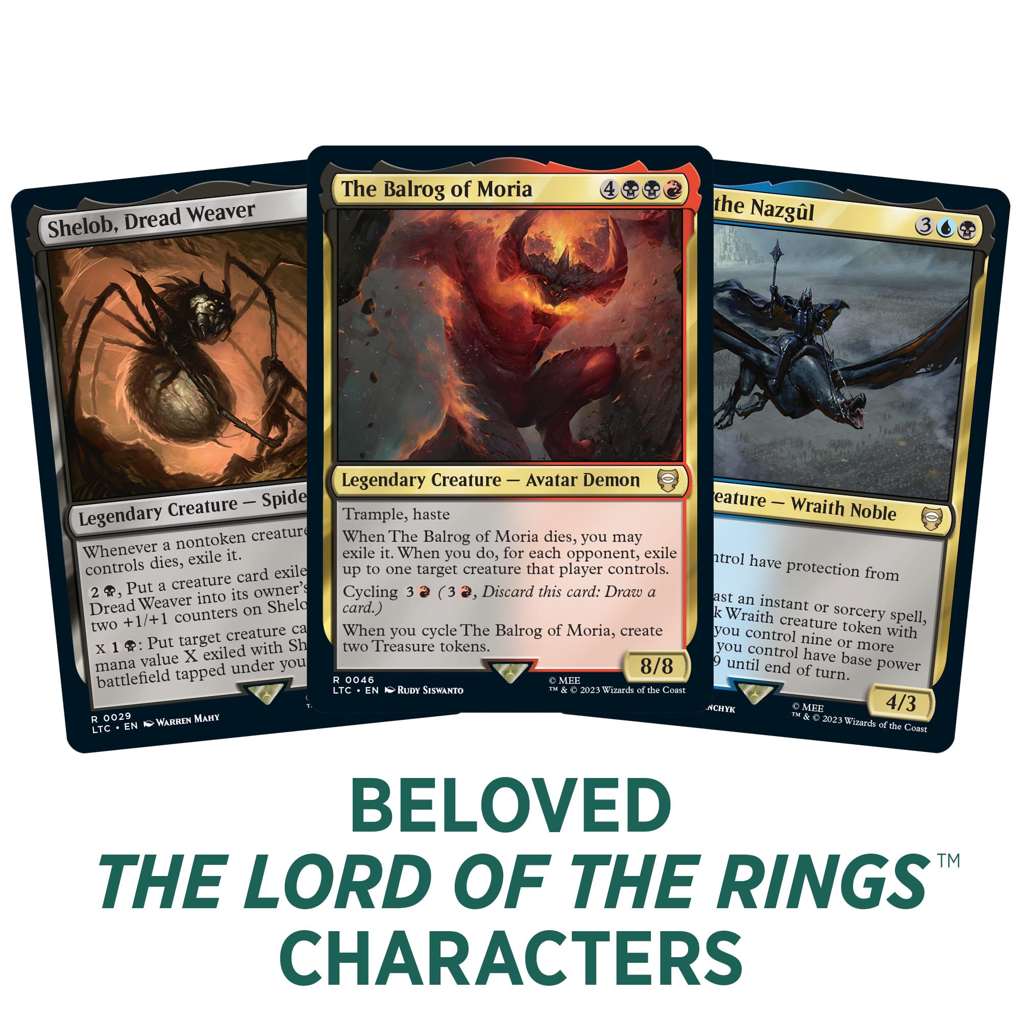 Magic: The Gathering Lord of the Rings tokens and life wheel for multiplayer games.