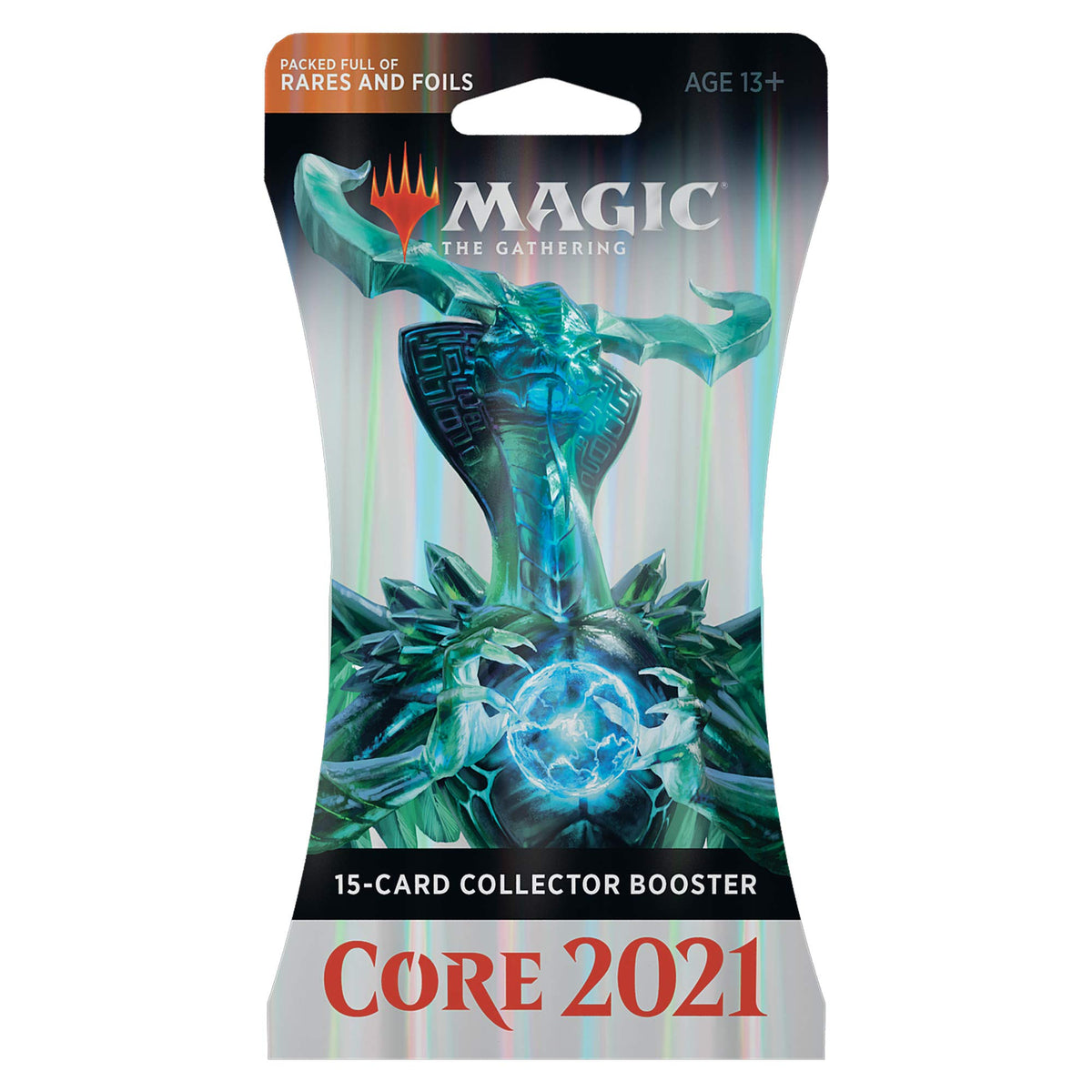 Magic: The Gathering M21 collector booster pack opened with foils and rares.