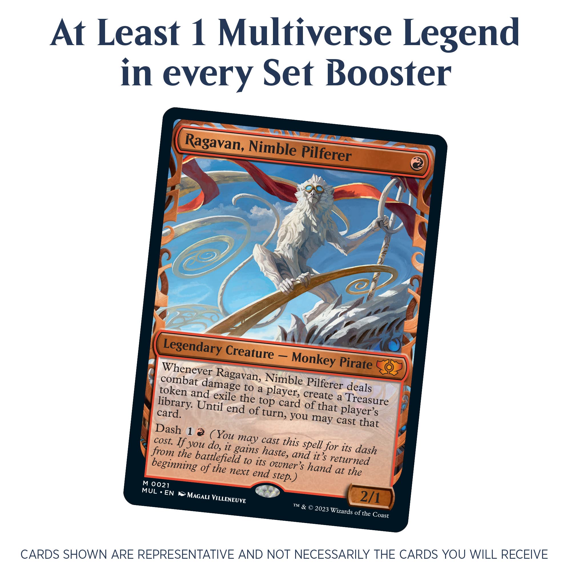 Magic: The Gathering March of the Machine multiverse legend card visible in many boosters