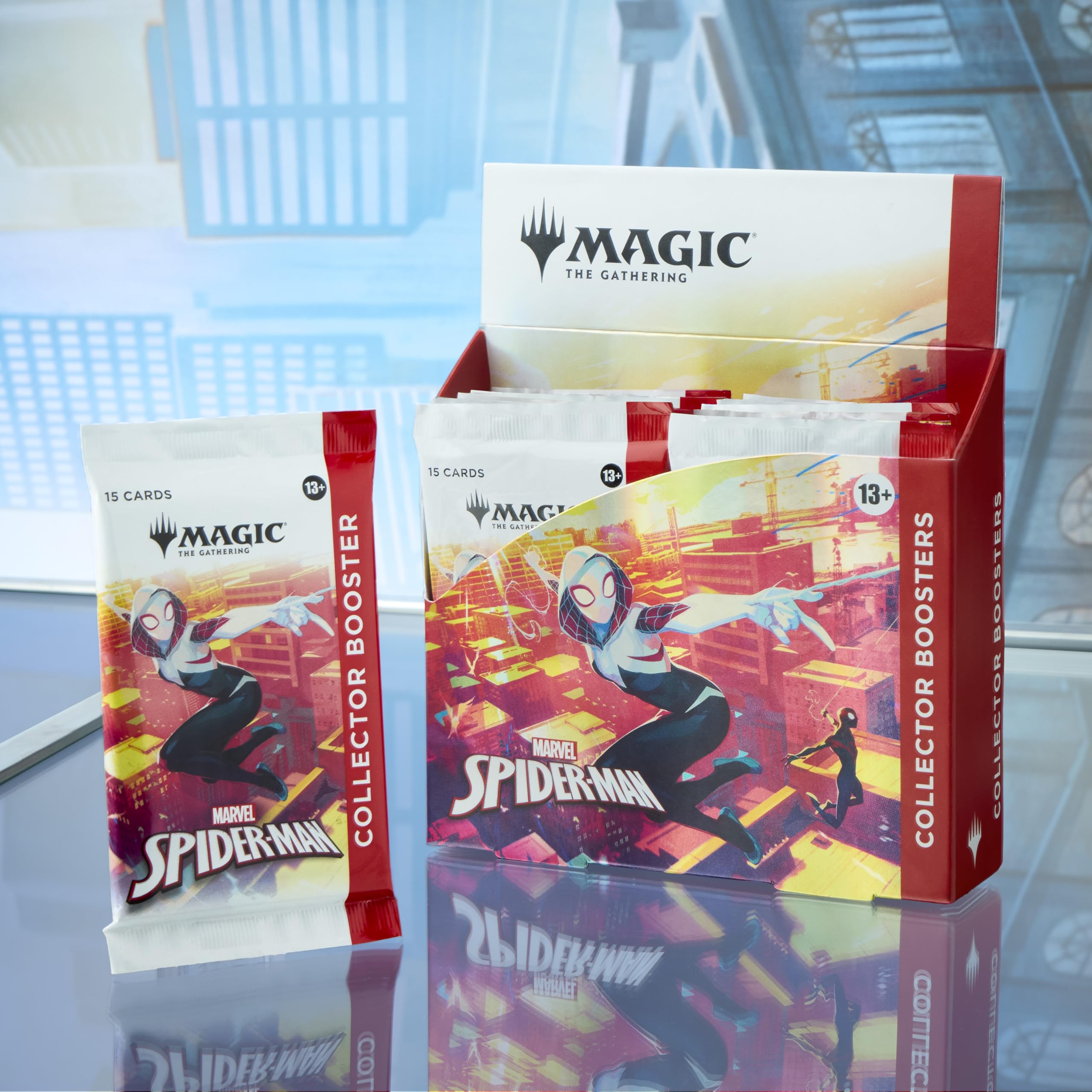 Magic: The Gathering Marvel's Spider-Man Extended-Art cards with removed frames