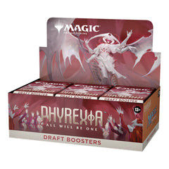 Magic The Gathering Phyrexia All Will Be One draft booster box front display for drafting sessions