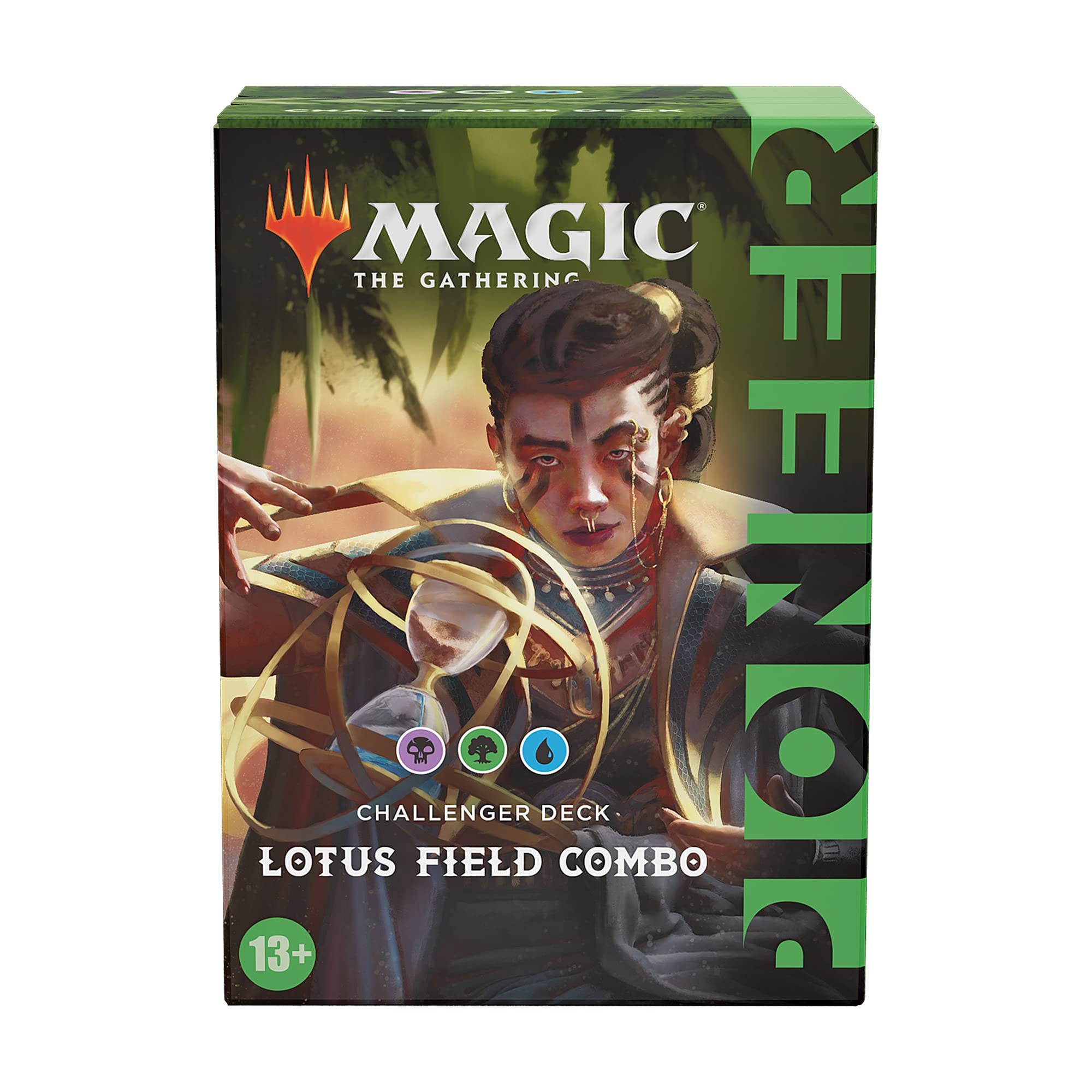 Magic: The Gathering Pioneer Challenger Deck 2021 box for portable tournament prep.