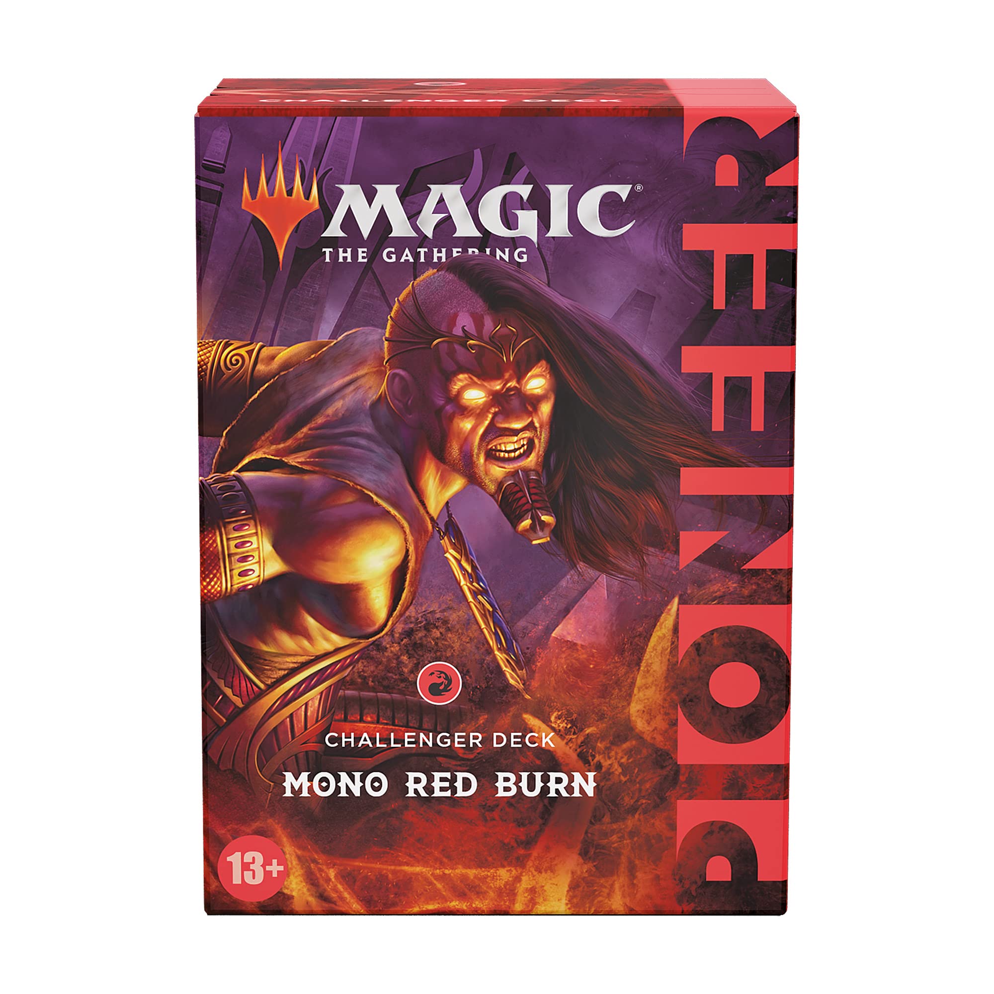 Magic: The Gathering Pioneer Challenger Deck 2021 Mono Red Burn card array ready for competition