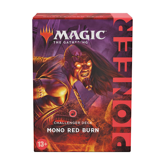 Magic: The Gathering Pioneer Challenger Deck 2021 Mono Red Burn card array ready for competition