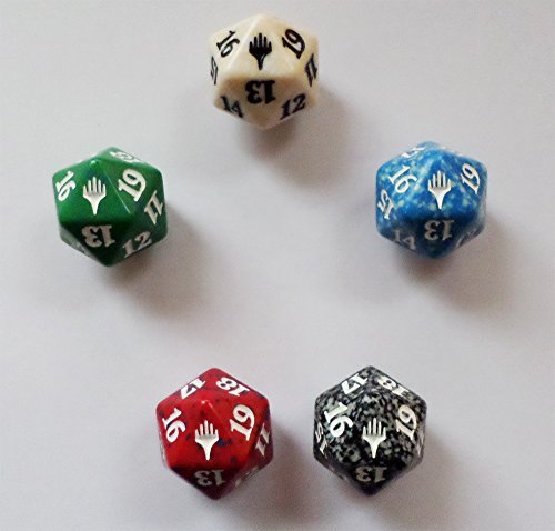 Magic: The Gathering planeswalker spindown life counter in five colors for quick life tracking.