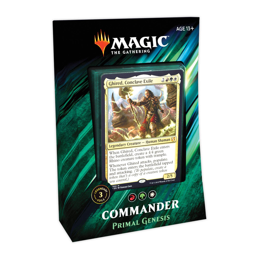 Magic: The Gathering Primal Genesis deck front reveal, featuring legendary leaders for your first game.