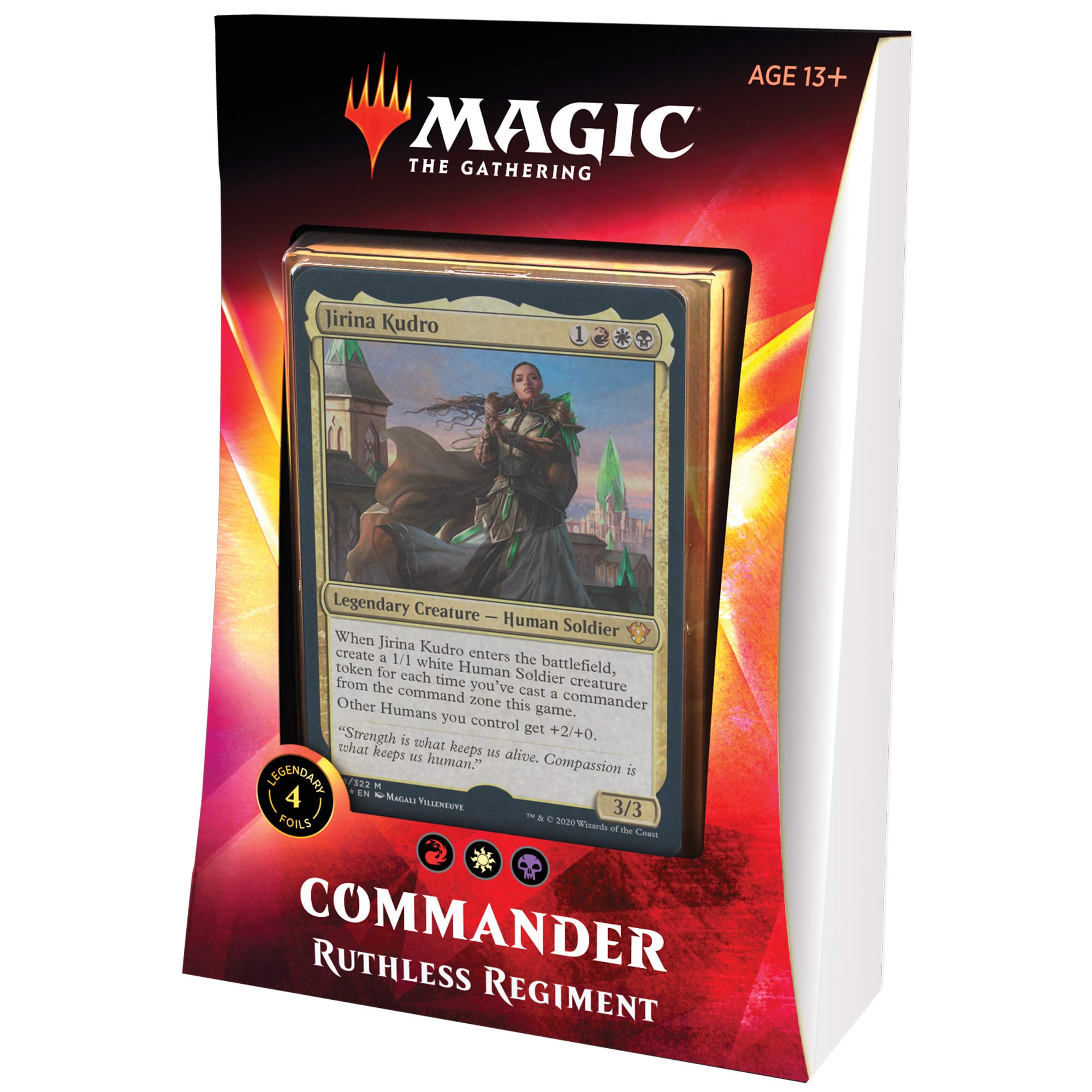 Magic: The Gathering Ruthless Regiment foil oversized Commander card for dramatic table presence and quick reference.