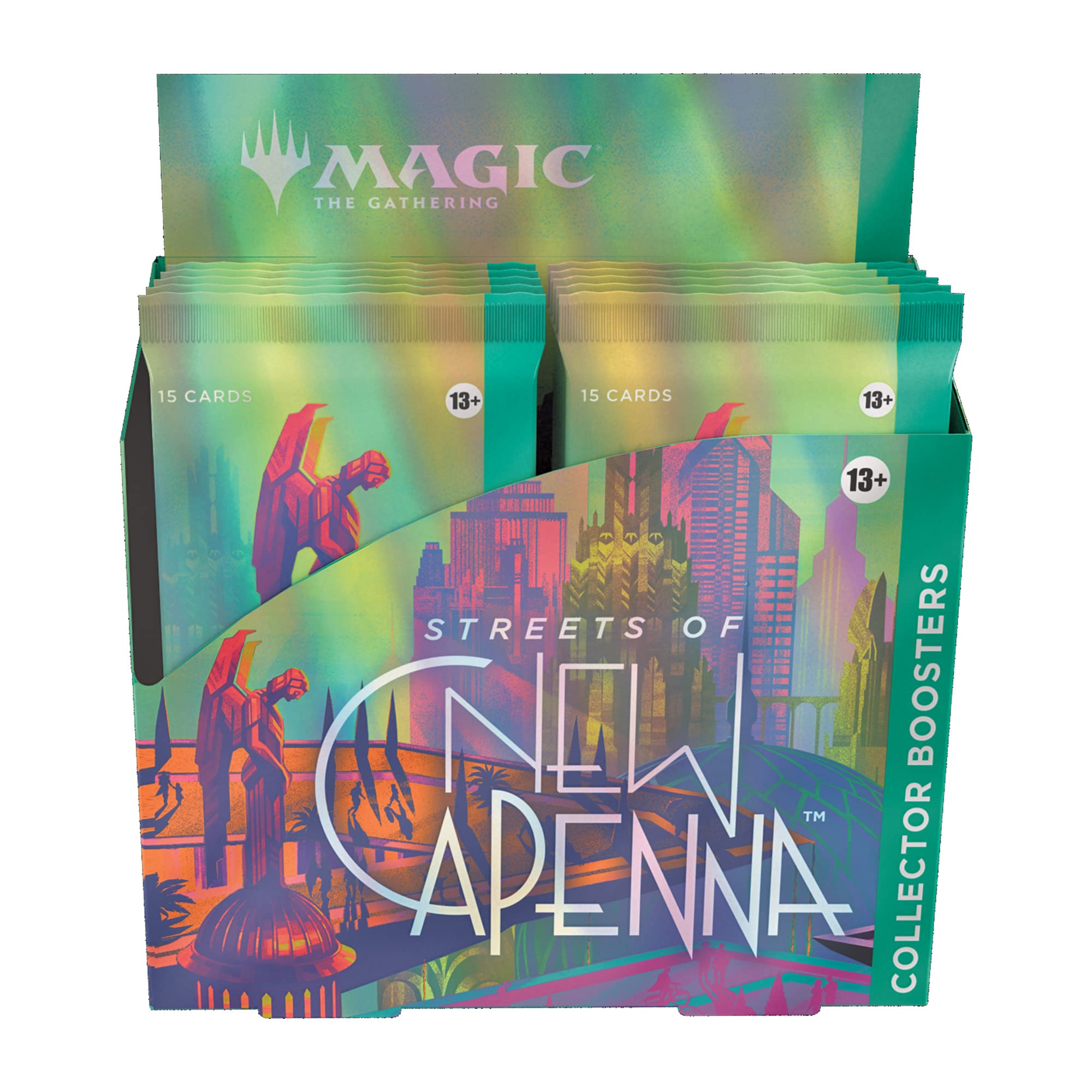 Magic: The Gathering Traditional Foil Metropolis Full-Art Land shown in every SNC booster