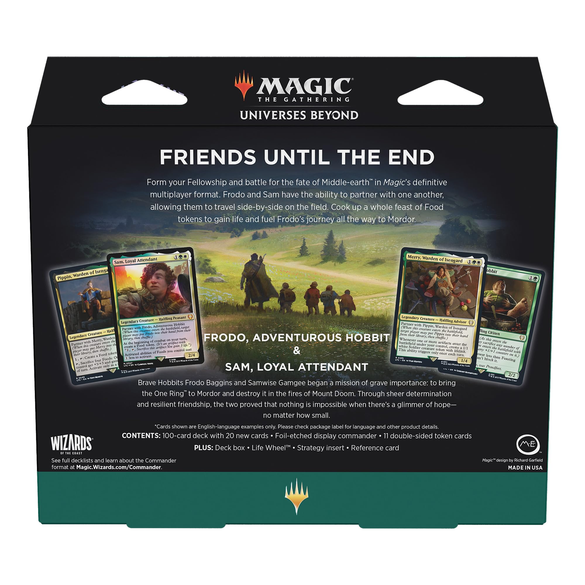 Magic: The Gathering Tales of Middle-earth strategy insert outlines deck ideas and tips.