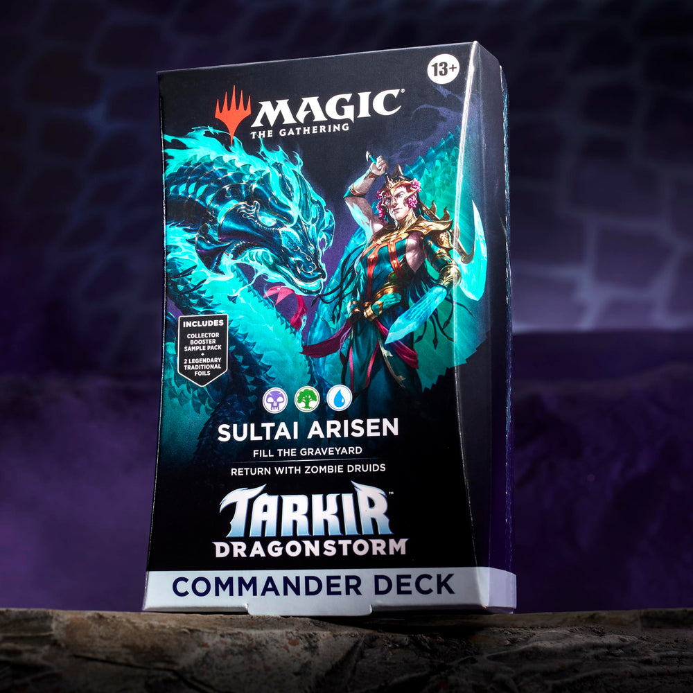 Magic: The Gathering Tarkir Dragonstorm deck featuring Kotis borderless commander artwork for Sultai leadership
