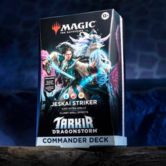Magic: The Gathering Tarkir Dragonstorm two foil borderless commanders showcased for premium aesthetics.