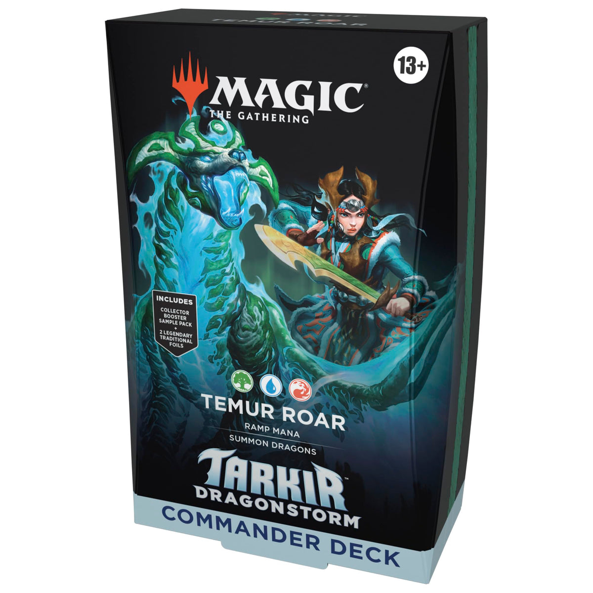 Magic: The Gathering Tarkir Dragonstorm Temur Roar deck cover showcases bold three-color energy.