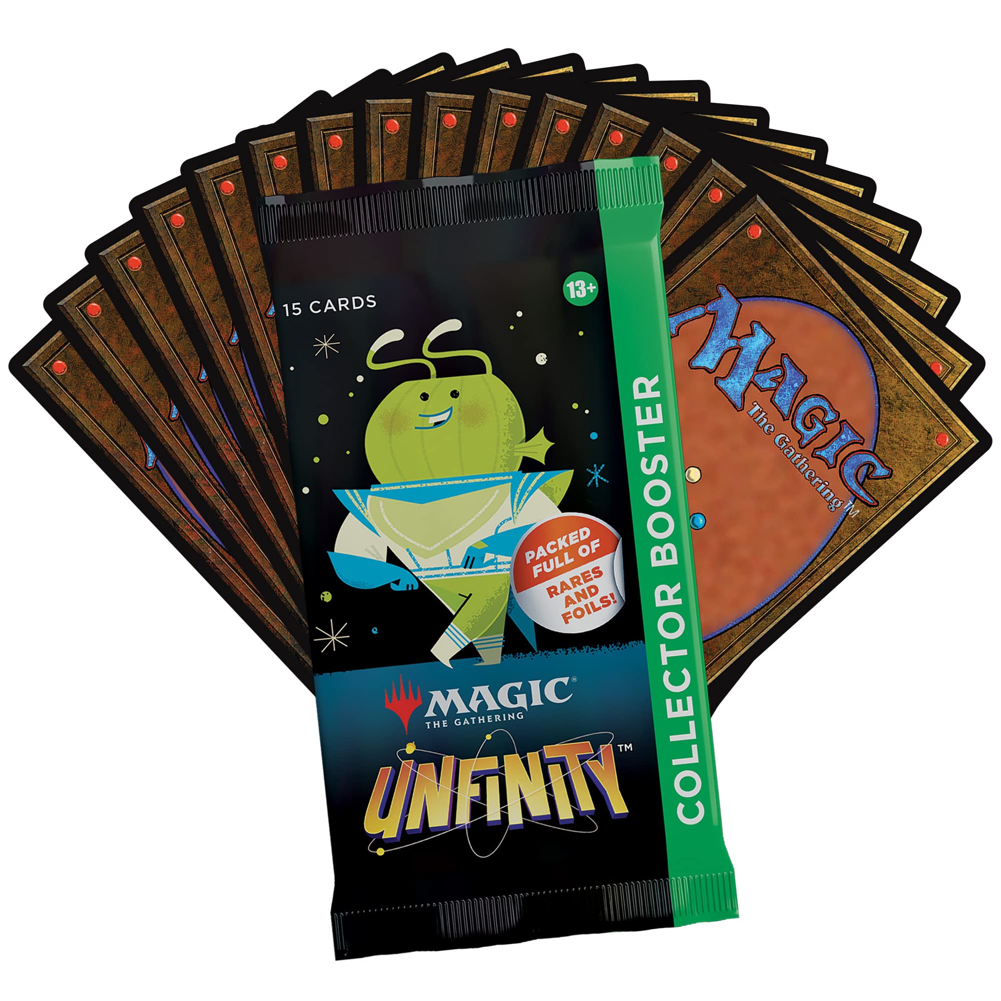 Borderless Galaxy Foil Shock Land variant in Unfinity booster for bold visuals