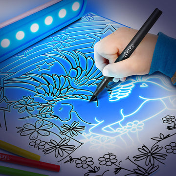 Magic Trace Light Bar kit includes markers and crayons for vibrant, guided art.