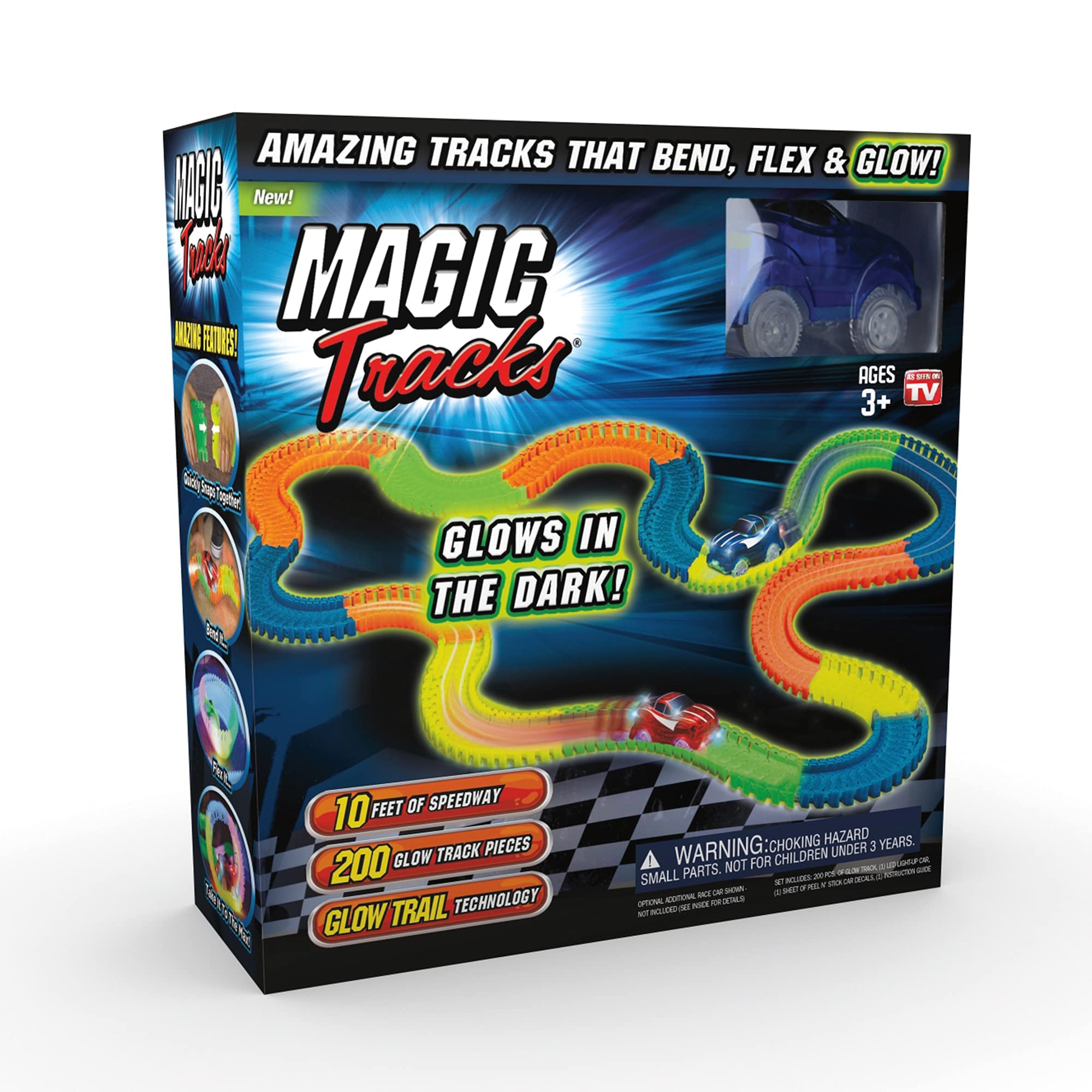 Magic Tracks glow track being assembled for night-time racing fun