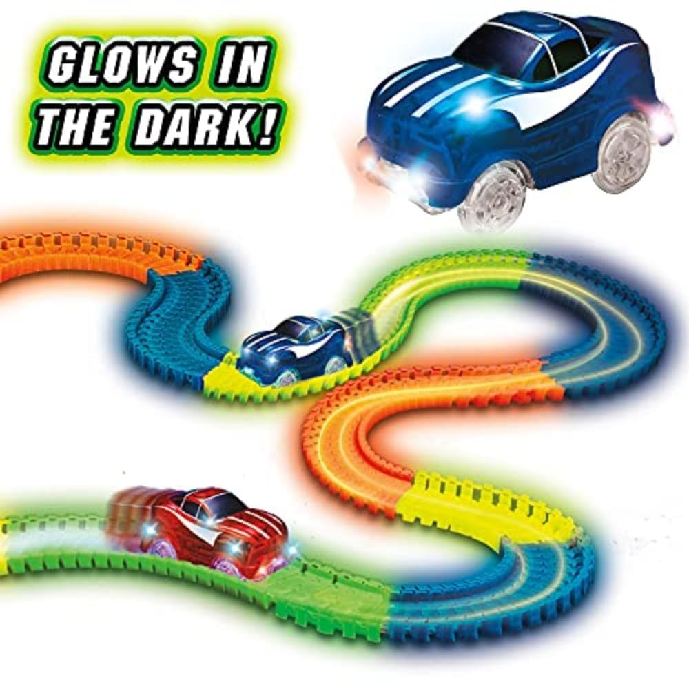 Magic Tracks LED race car lights up the track during play