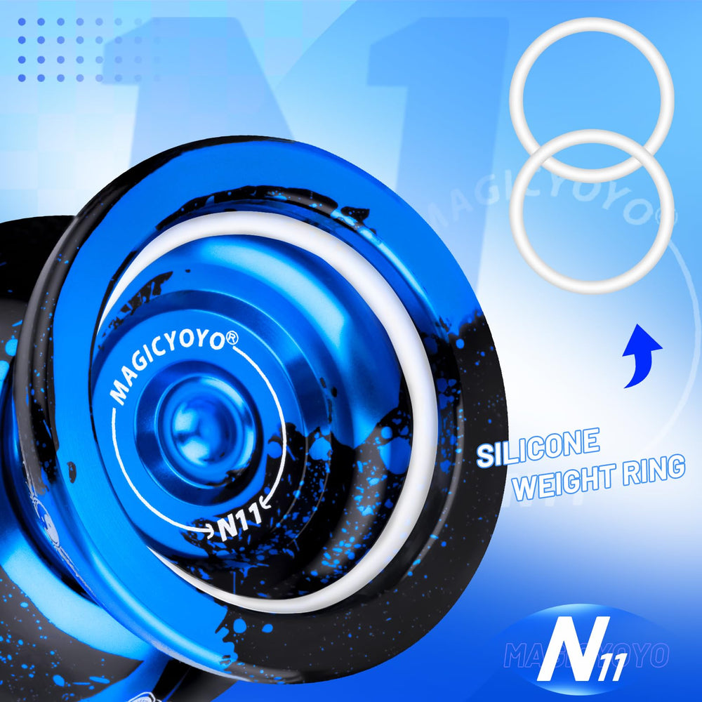 Concave ball-wall detail on MAGICYOYO N11 Plus improves balance for advanced tricks.