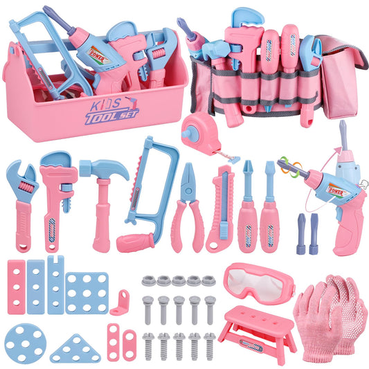 Magic4U kids tool belt with gloves ready for imaginative building play
